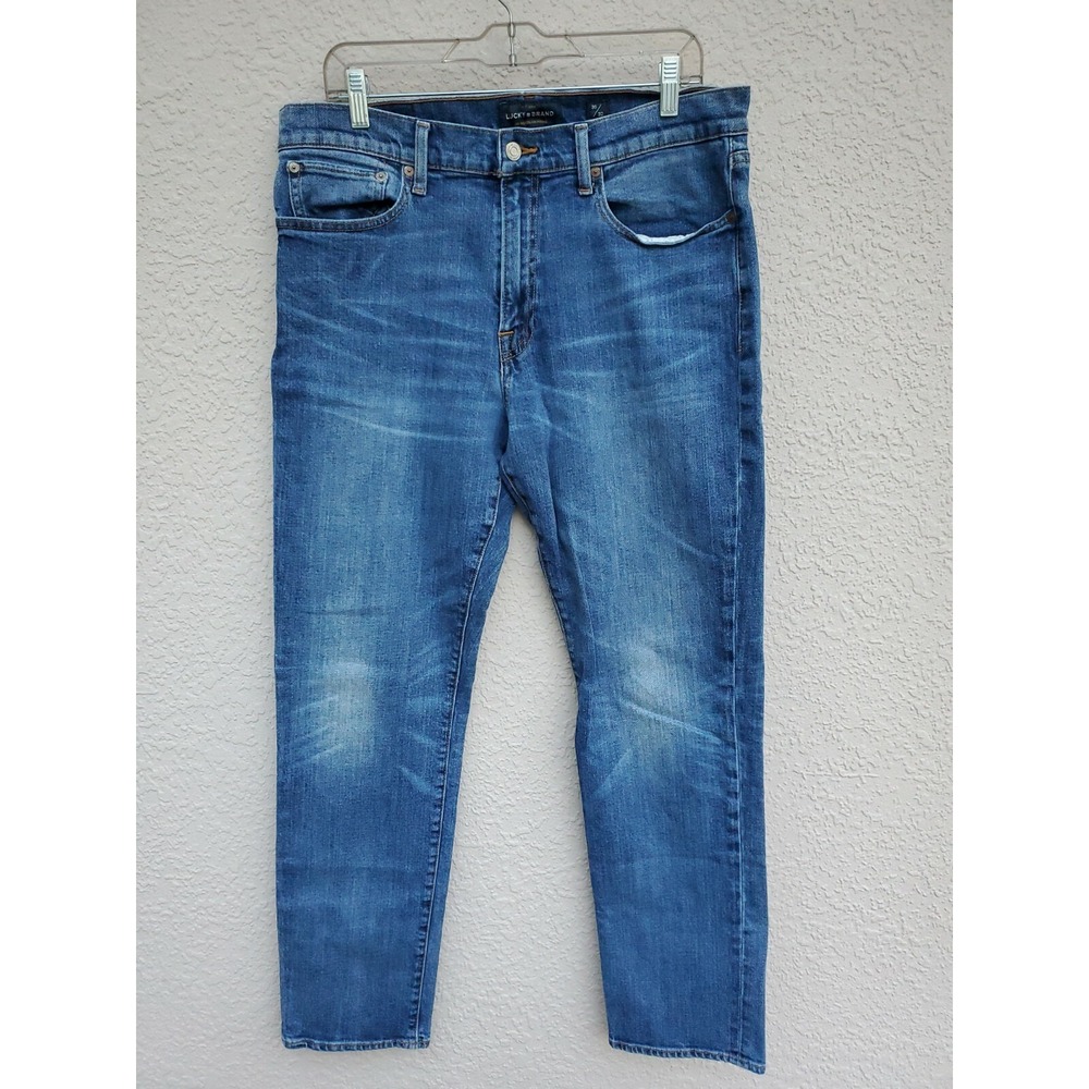 Lucky Brand 121 Slim Jeans Men's Dark Distressed Wash Size 36X32